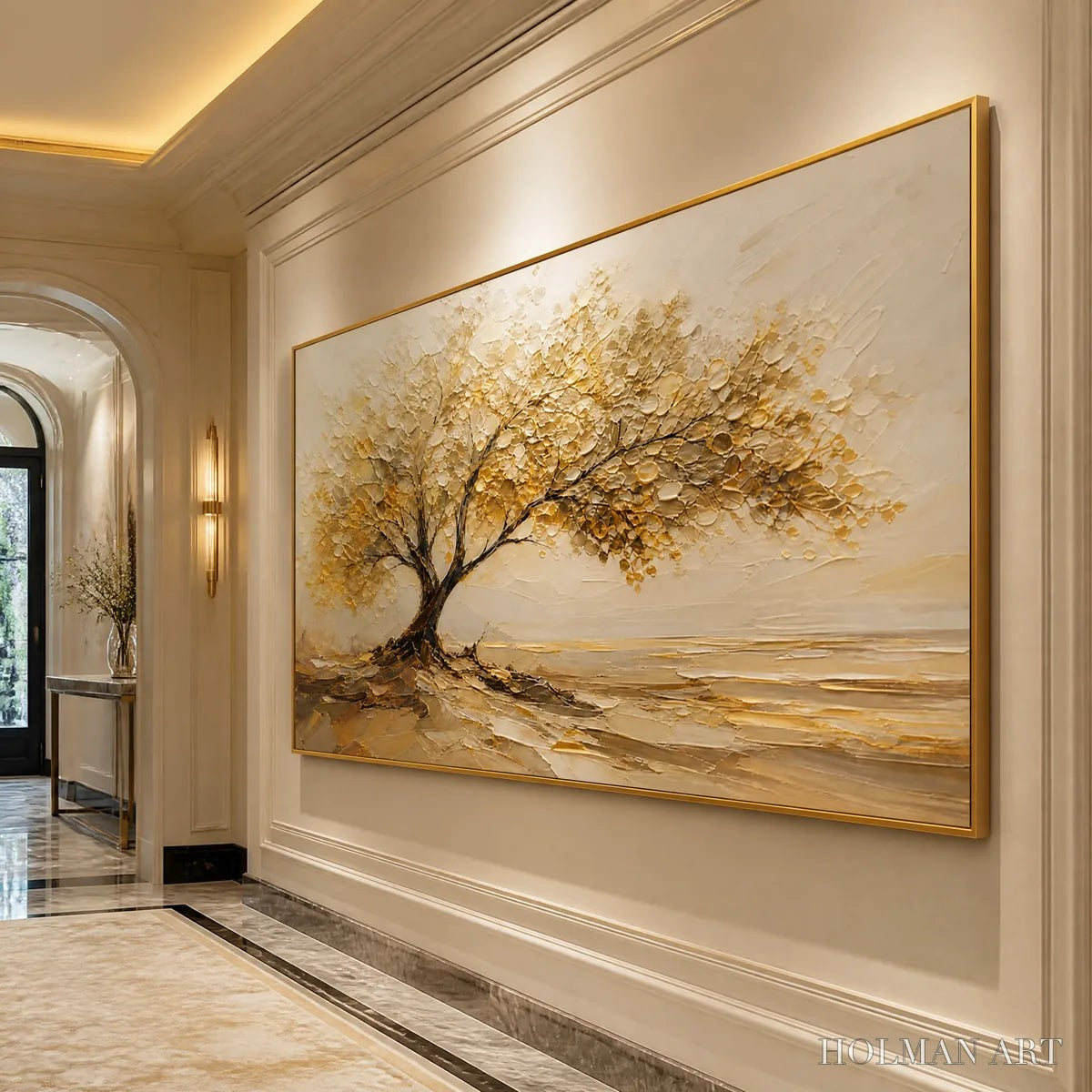 HOLMAN ART Solitary Sand Tree – Beige Lone Tree Landscape - image 4