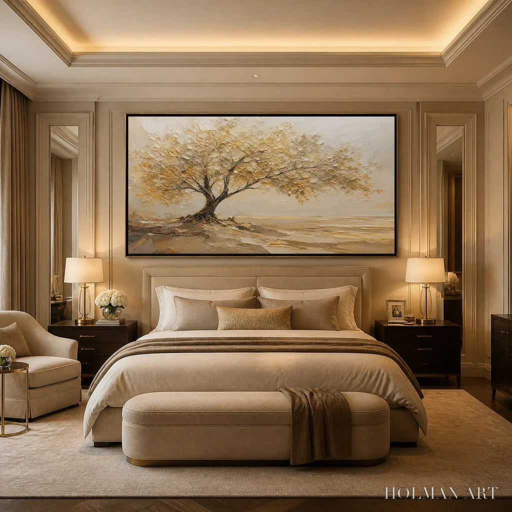HOLMAN ART Solitary Sand Tree – Beige Lone Tree Landscape - image 6