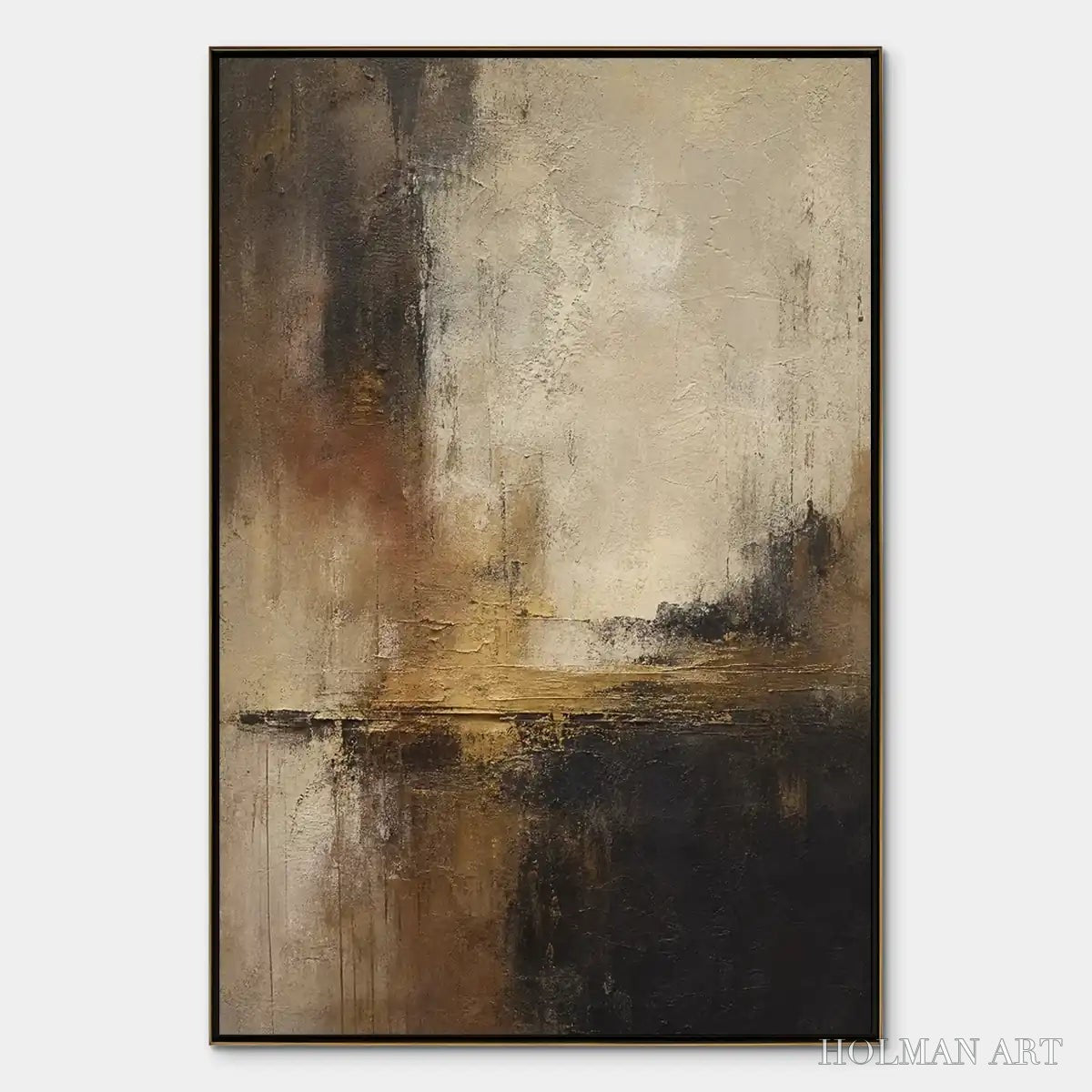 HOLMAN ART Blackwater Glow – Dark Lake Abstract Landscape - image 1