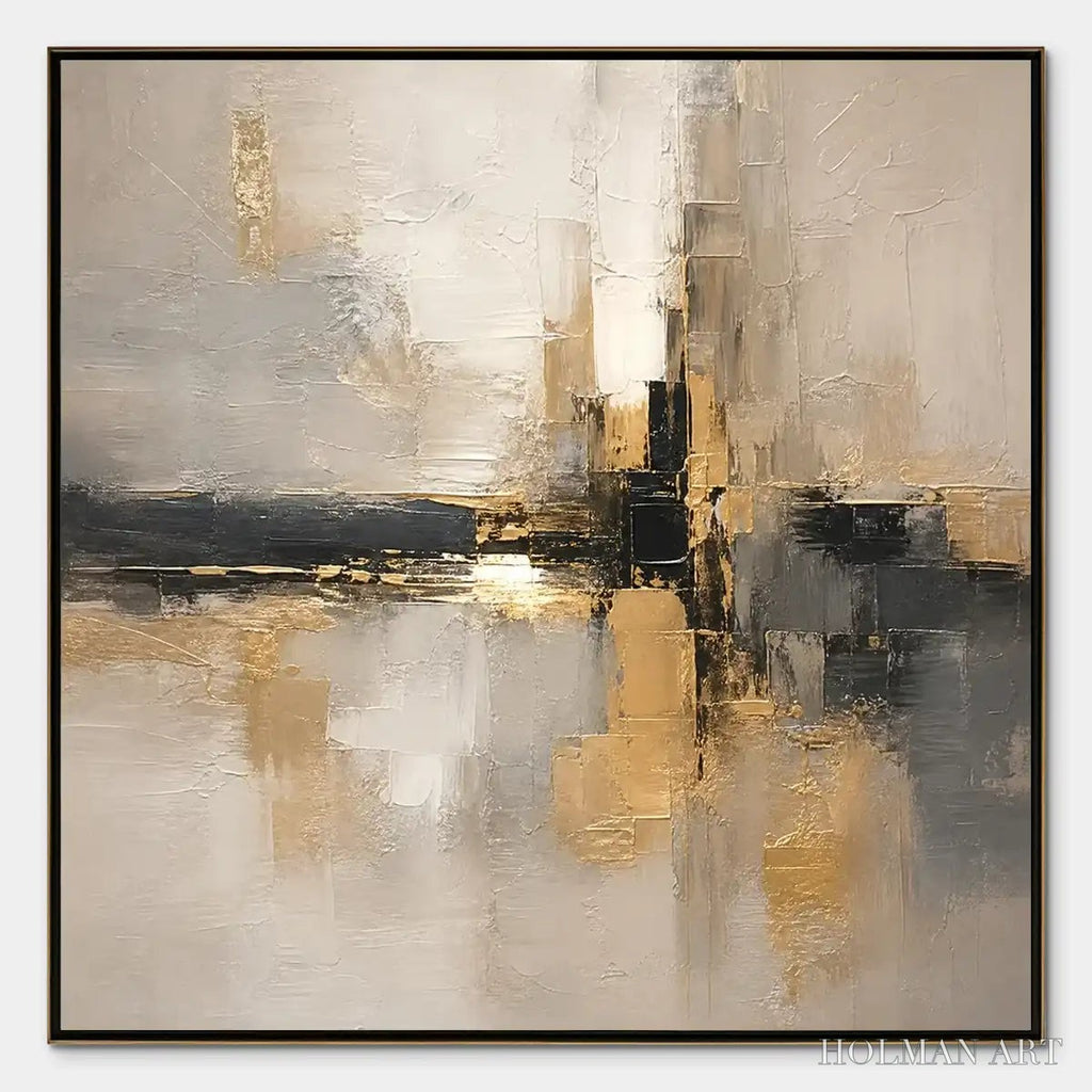 HOLMAN ART Golden Haze – Golden Mist Abstract Landscape - image 1
