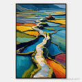 HOLMAN ART Terraced Journey – Vibrant Textured Impasto Landscape Painting - image 1