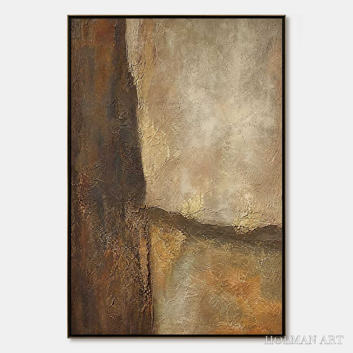 HOLMAN ART Earth'S Embrace – Large Textured Earth Tone Abstract - image 1