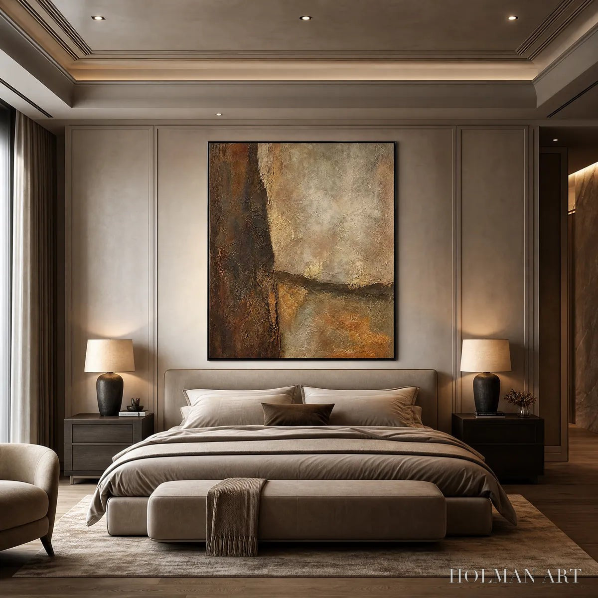 HOLMAN ART Earth'S Embrace – Large Textured Earth Tone Abstract - image 4