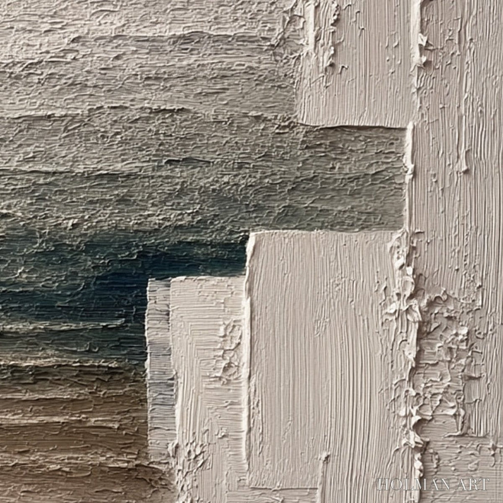 HOLMAN ART Strata – Large Horizontal Textured Wabi Sabi Abstract Painting - image 5