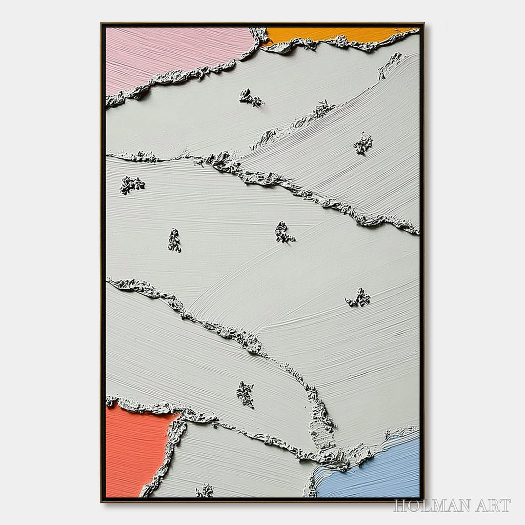 HOLMAN ART Riverbeds – Textured Abstract Painting with Minimalist Color Accents - image 1