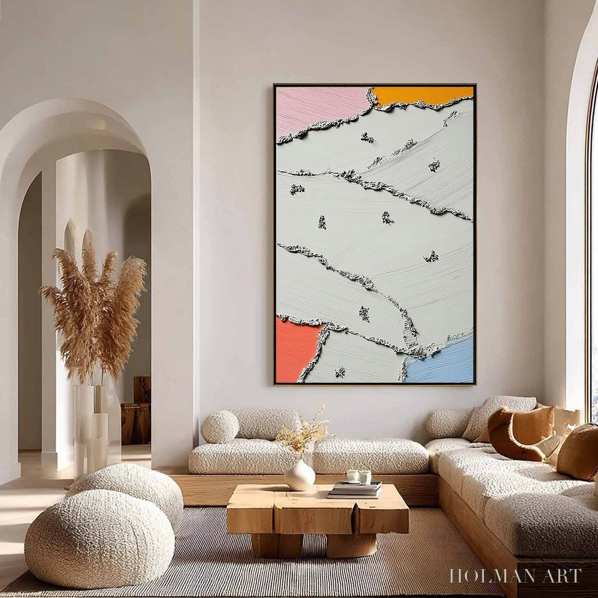 HOLMAN ART Riverbeds – Textured Abstract Painting with Minimalist Color Accents - image 4