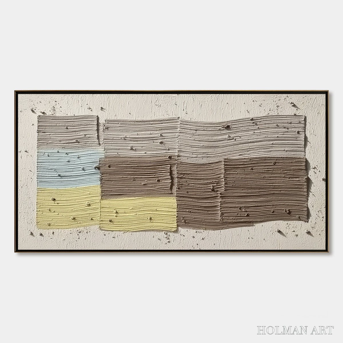 HOLMAN ART Strata – Textured Wabi Sabi Abstract Painting in Earthy Hues - image 1