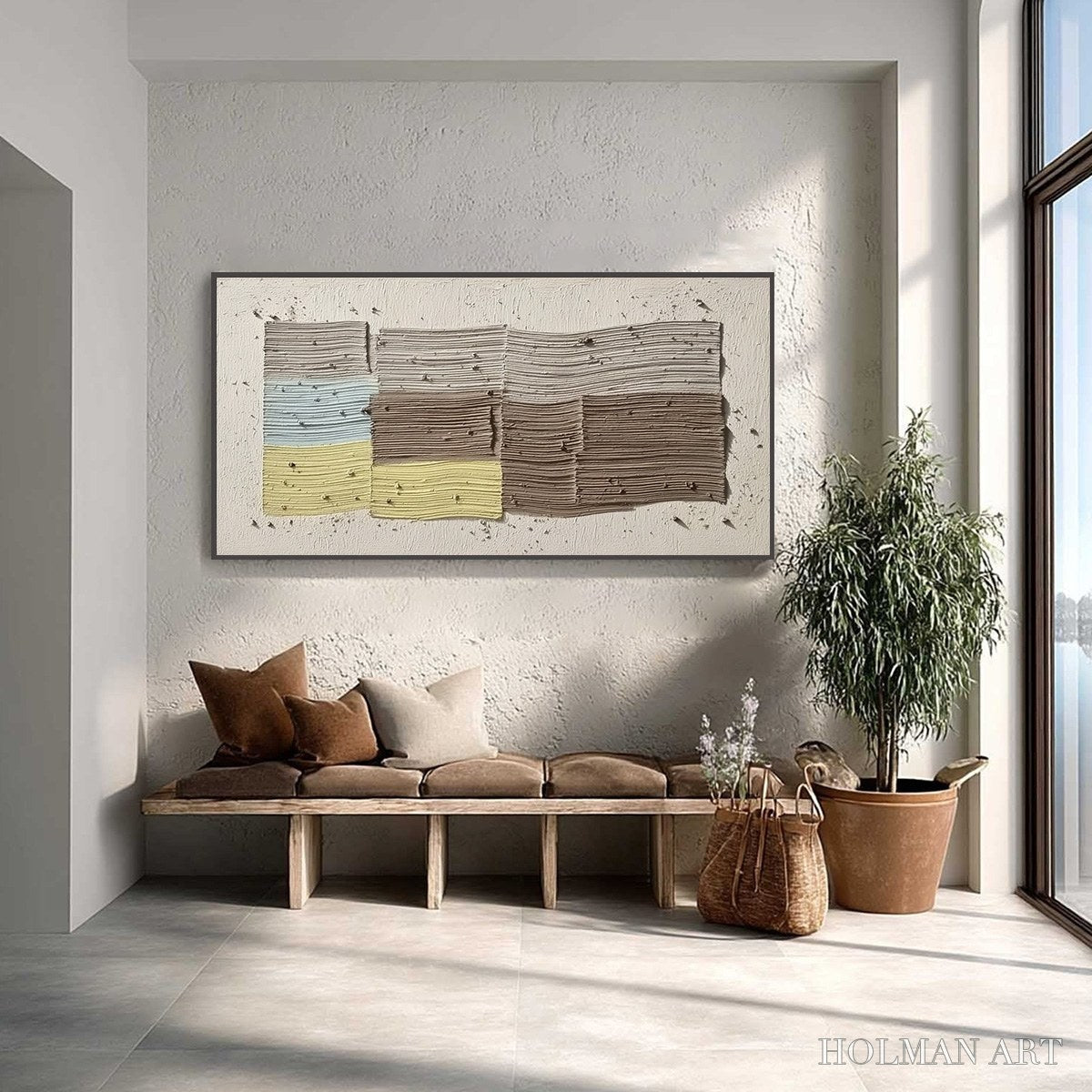 HOLMAN ART Strata – Textured Wabi Sabi Abstract Painting in Earthy Hues - image 2