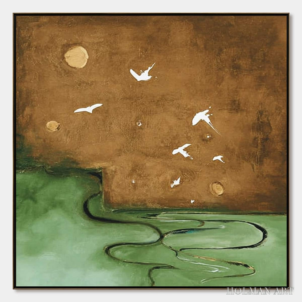 HOLMAN ART Sojourn – Earthy Wabi Sabi Abstract Landscape Painting - image 1