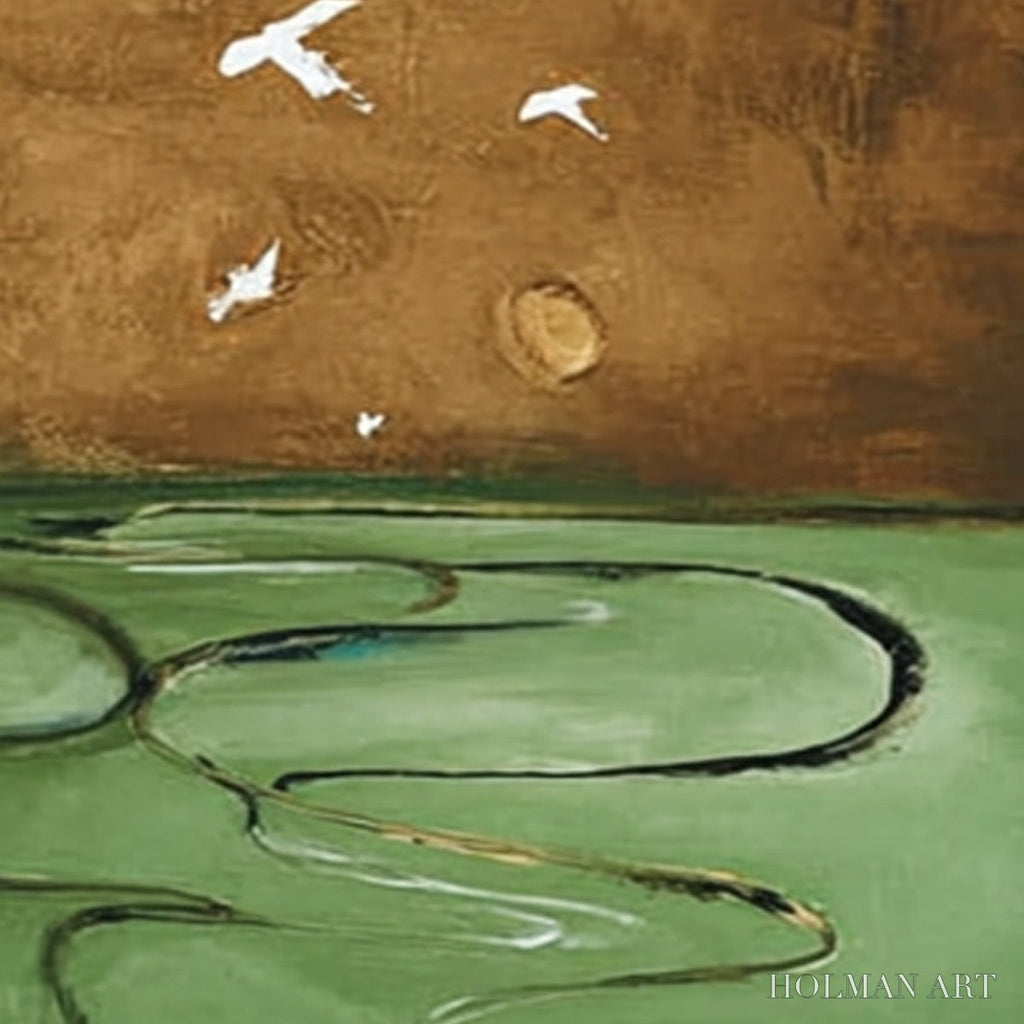 HOLMAN ART Sojourn – Earthy Wabi Sabi Abstract Landscape Painting - image 3