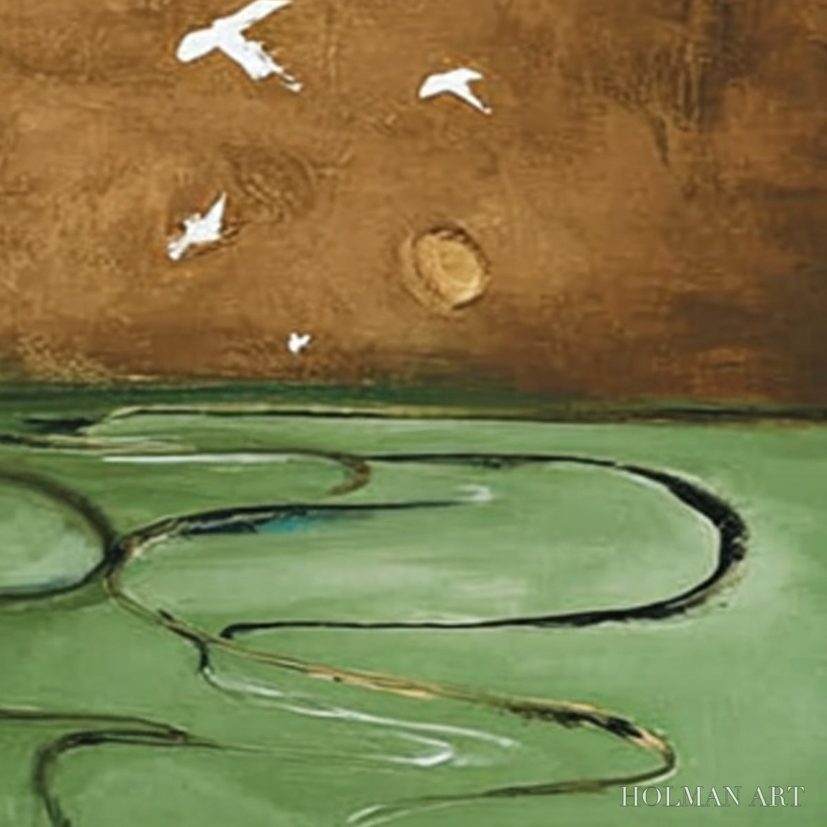 HOLMAN ART Sojourn – Earthy Wabi Sabi Abstract Landscape Painting - image 3