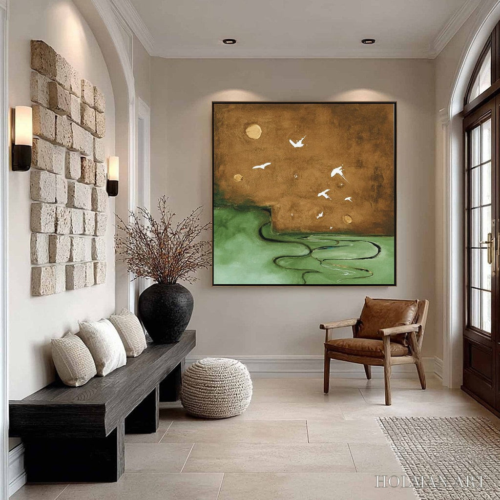 HOLMAN ART Sojourn – Earthy Wabi Sabi Abstract Landscape Painting - image 4