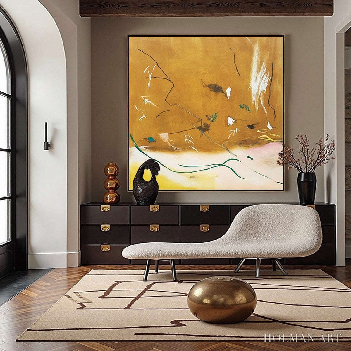HOLMAN ART Autumn Whisper – Earthy Abstract Painting for Modern Wabi Sabi Decor - image 2