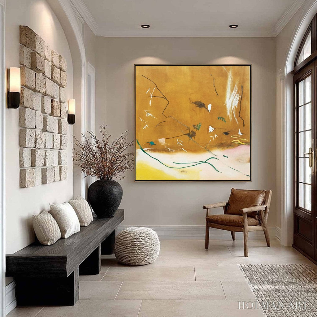 HOLMAN ART Autumn Whisper – Earthy Abstract Painting for Modern Wabi Sabi Decor - image 4