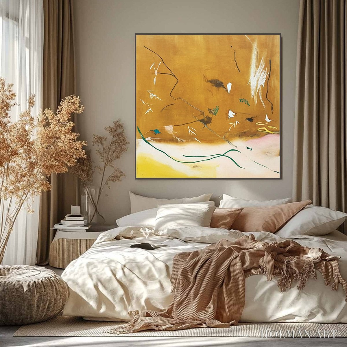 HOLMAN ART Autumn Whisper – Earthy Abstract Painting for Modern Wabi Sabi Decor - image 6