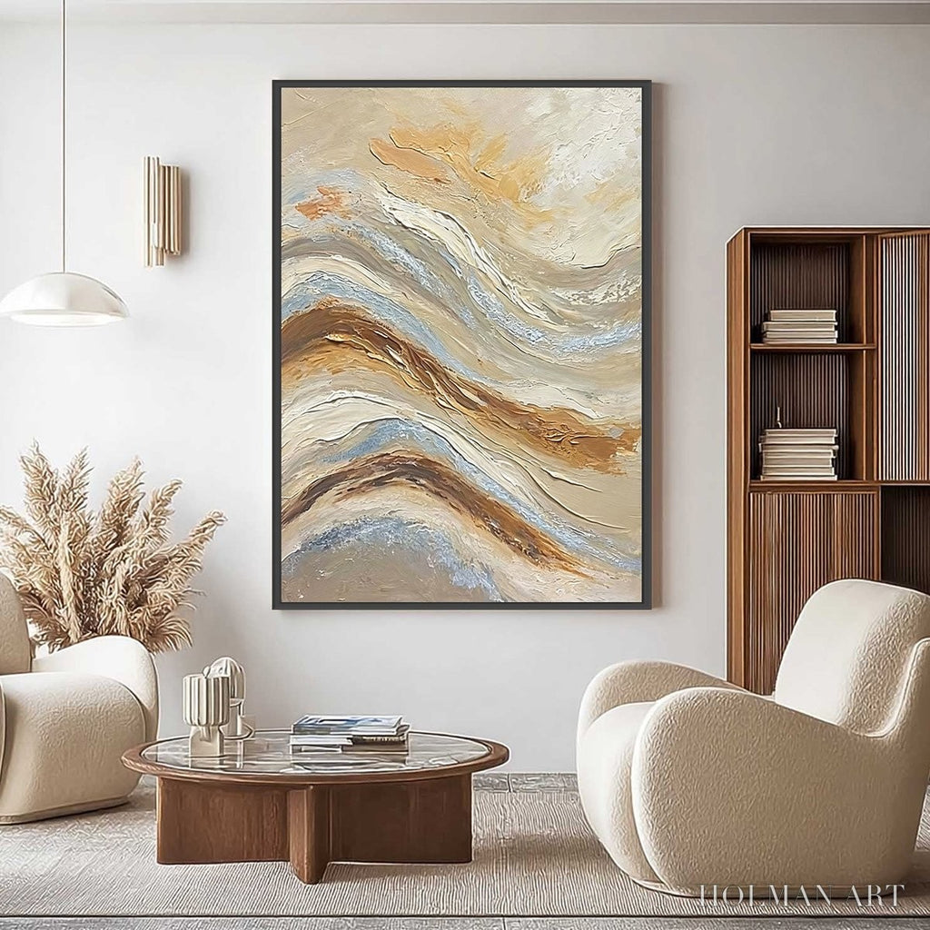 HOLMAN ART Coastal Drift – Wabi Sabi Inspired Textured Abstract Oil Painting - image 2