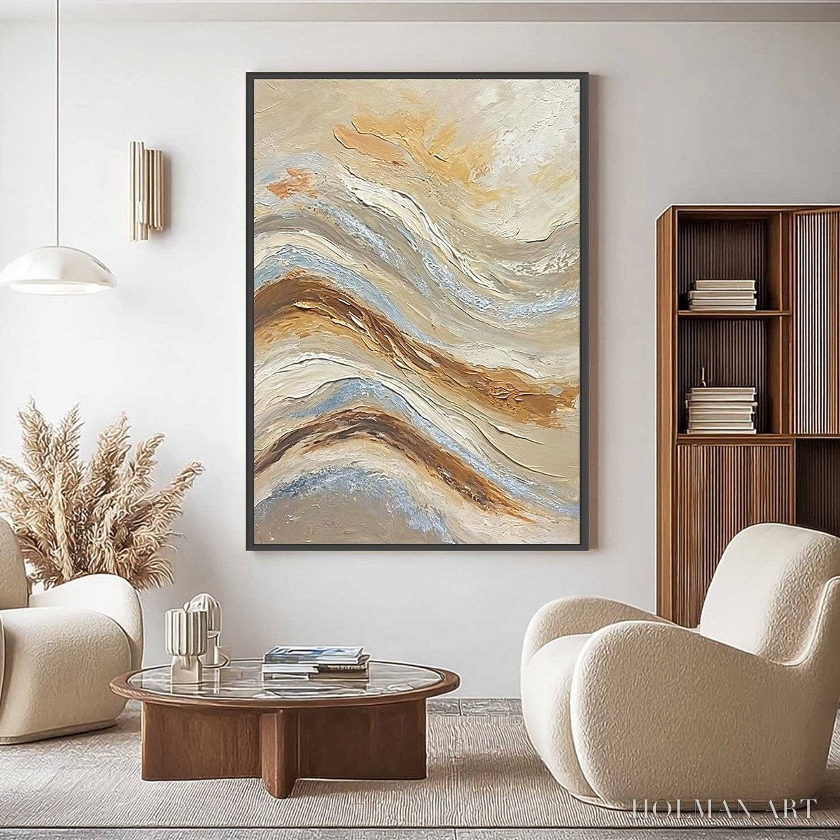 HOLMAN ART Coastal Drift – Wabi Sabi Inspired Textured Abstract Oil Painting - image 2