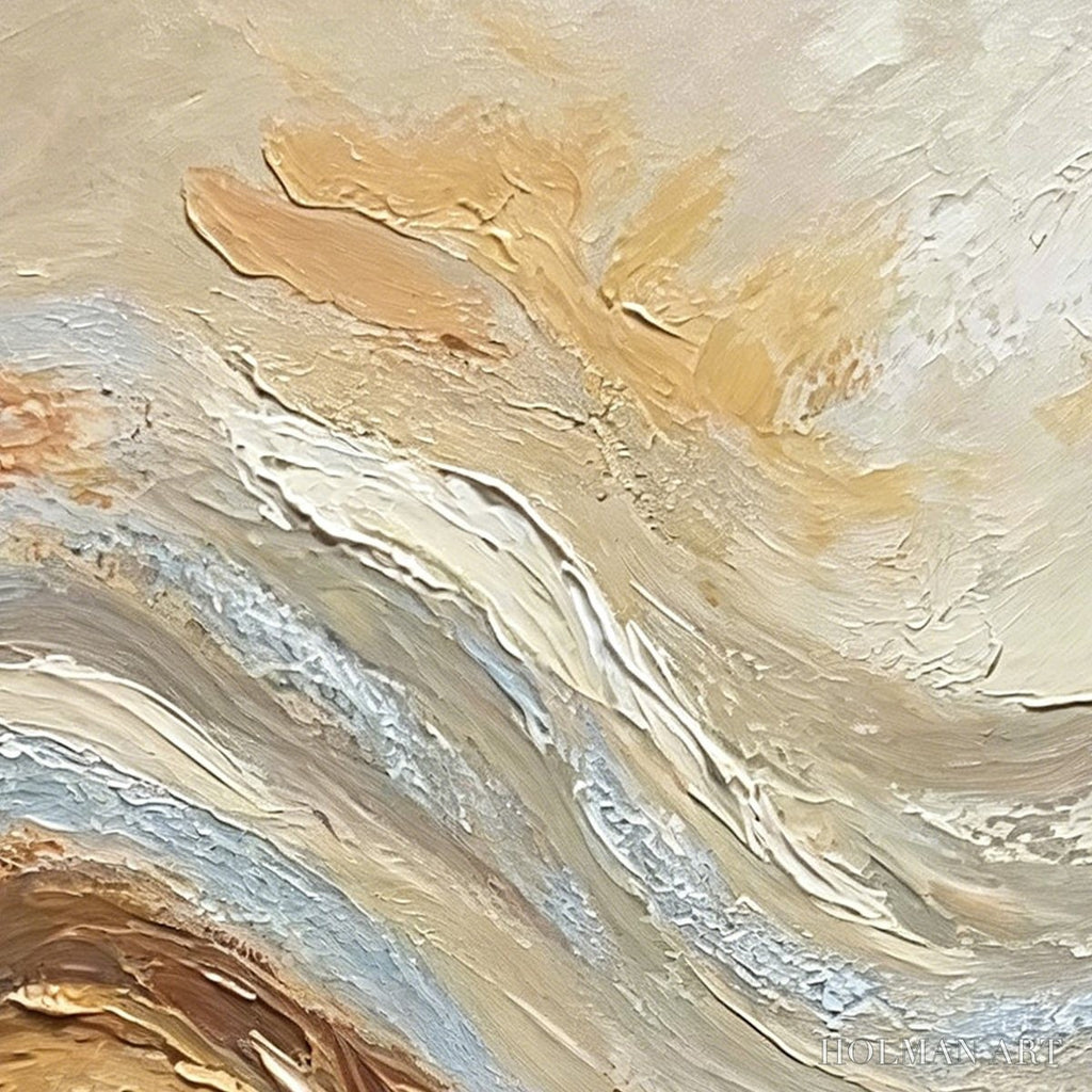 HOLMAN ART Coastal Drift – Wabi Sabi Inspired Textured Abstract Oil Painting - image 3