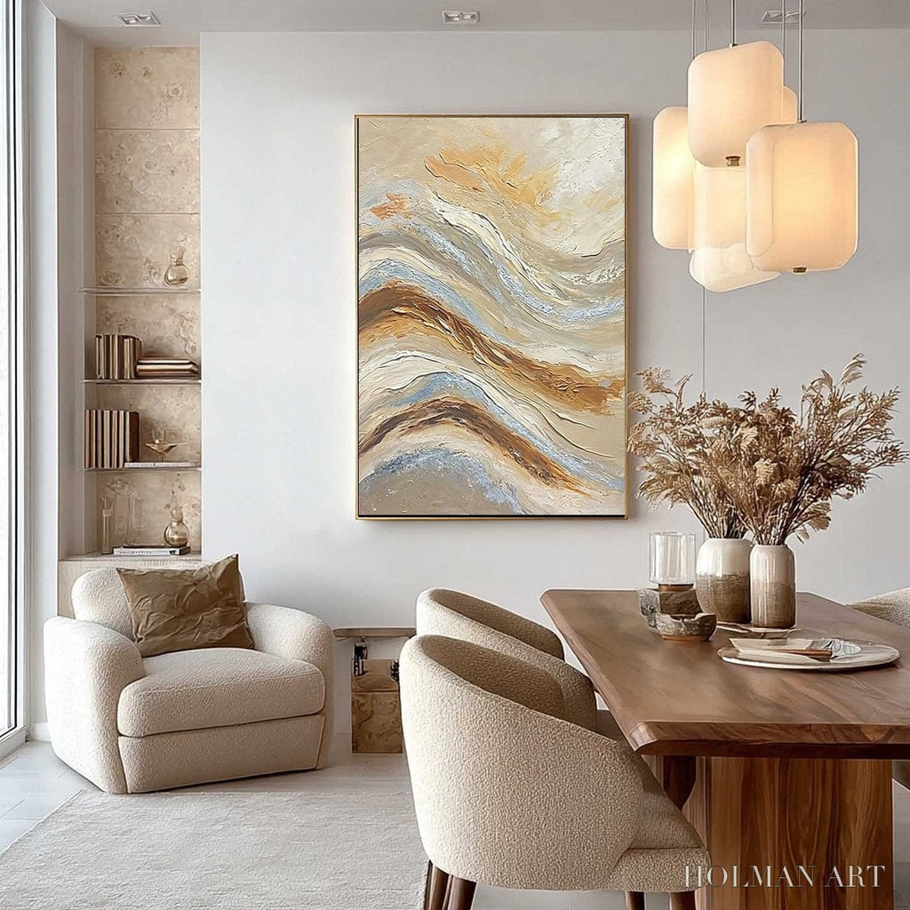 HOLMAN ART Coastal Drift – Wabi Sabi Inspired Textured Abstract Oil Painting - image 4