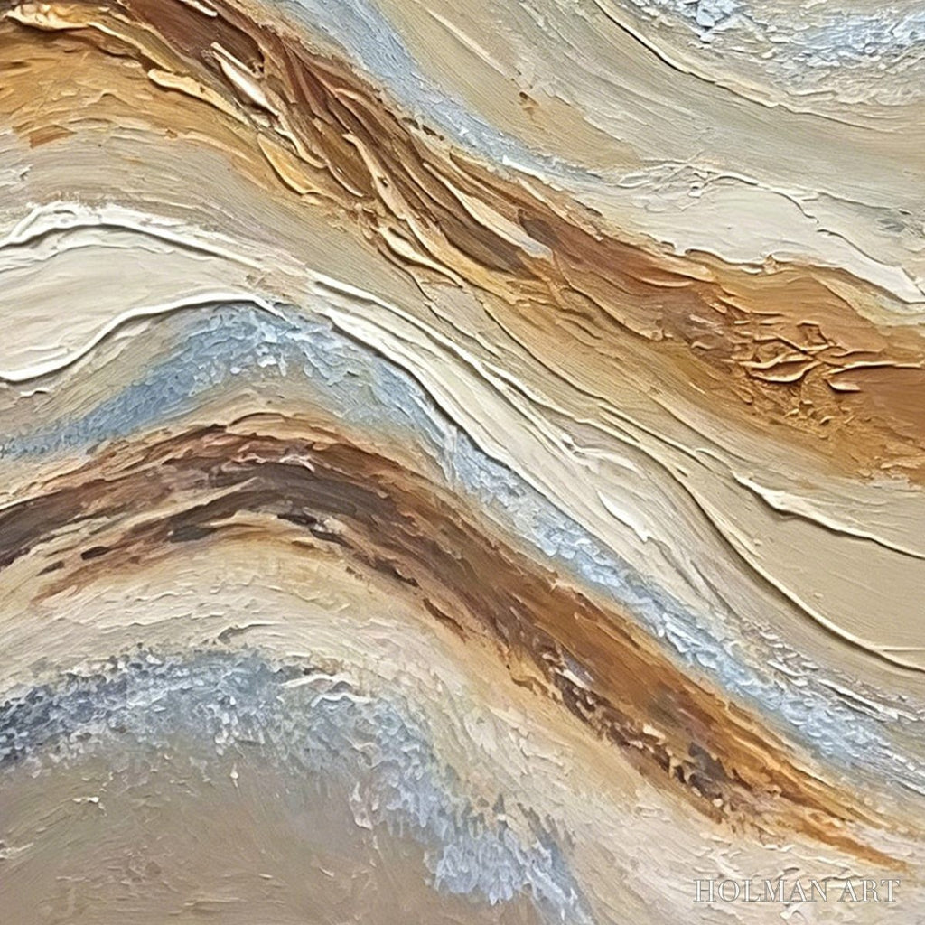 HOLMAN ART Coastal Drift – Wabi Sabi Inspired Textured Abstract Oil Painting - image 5