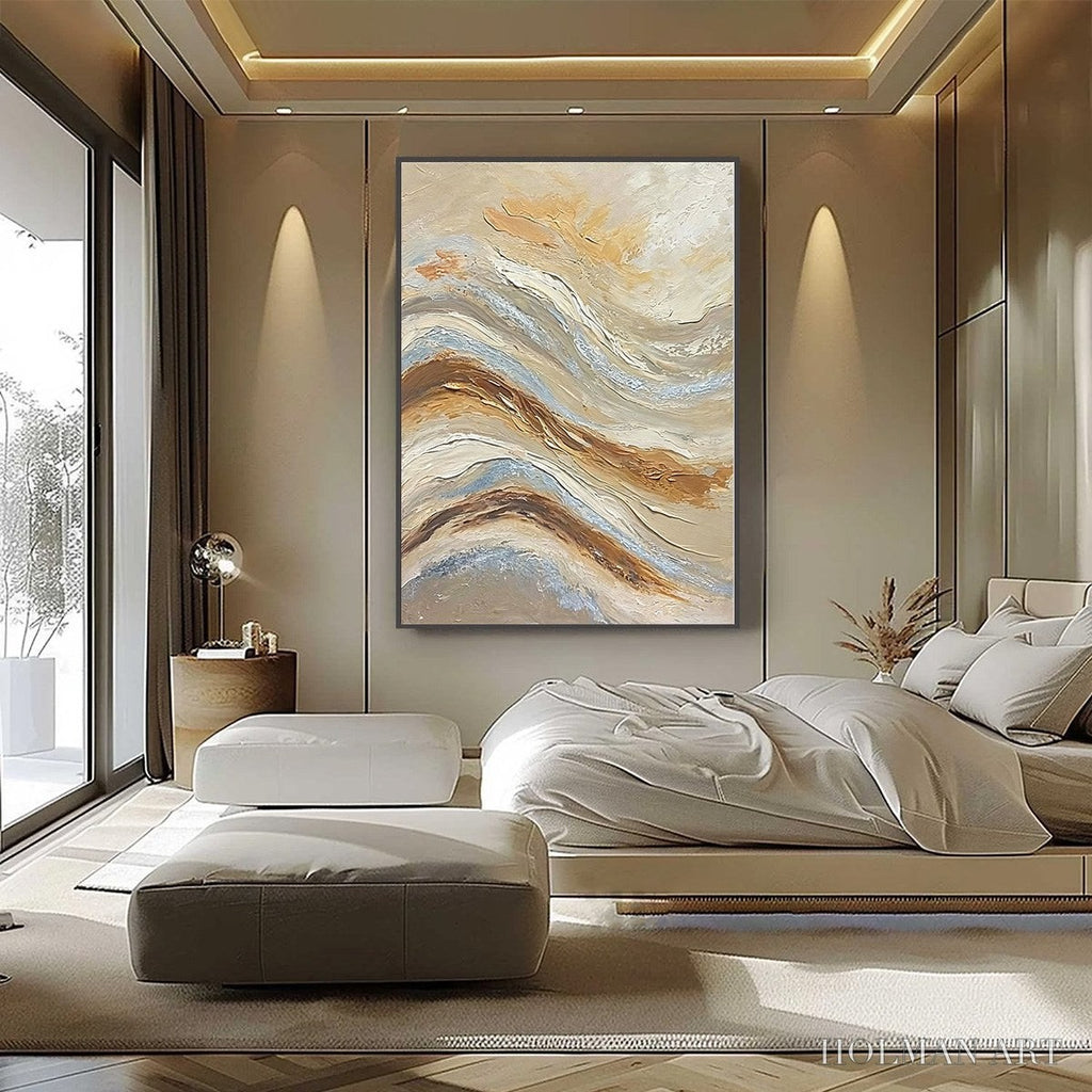 HOLMAN ART Coastal Drift – Wabi Sabi Inspired Textured Abstract Oil Painting - image 6