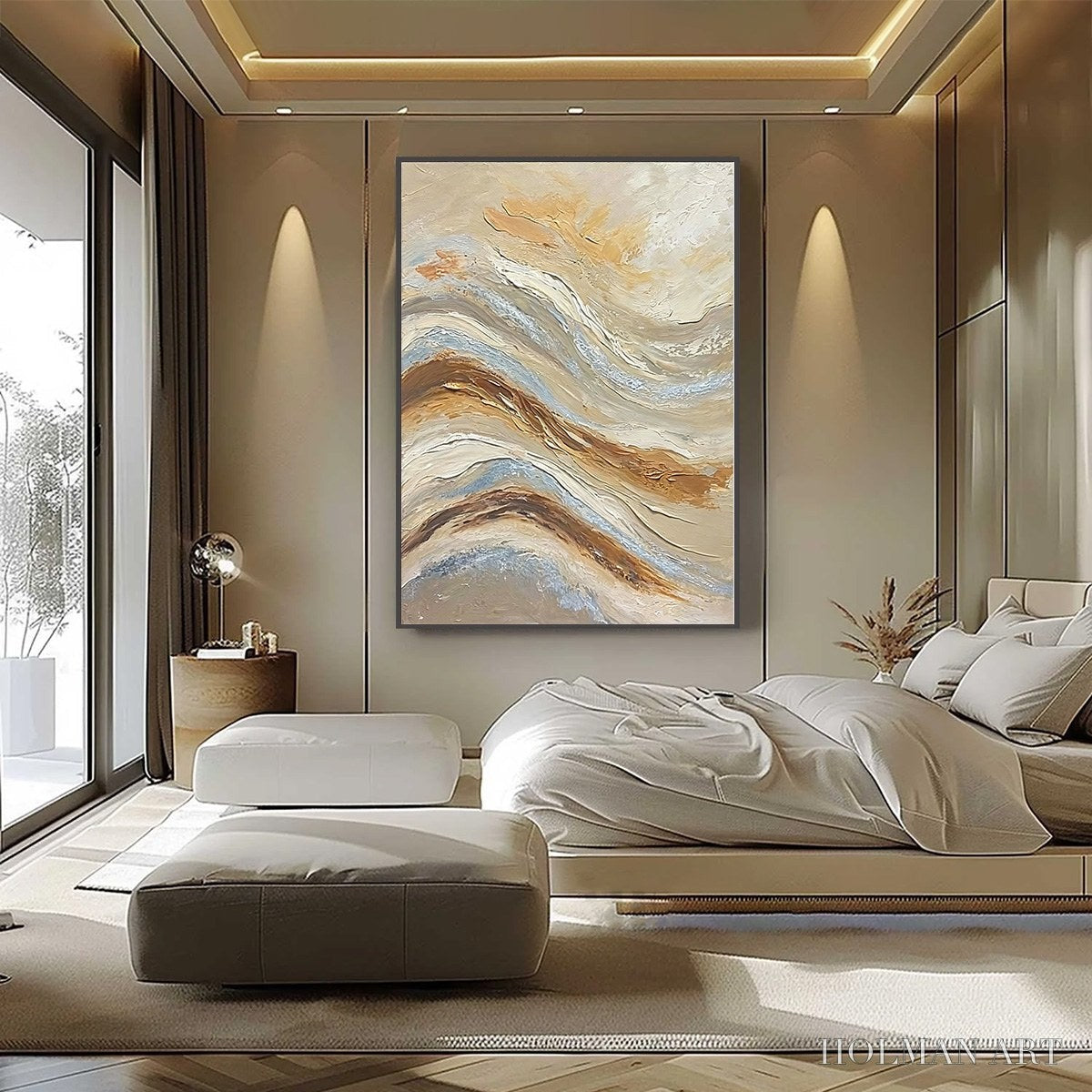 HOLMAN ART Coastal Drift – Wabi Sabi Inspired Textured Abstract Oil Painting - image 6