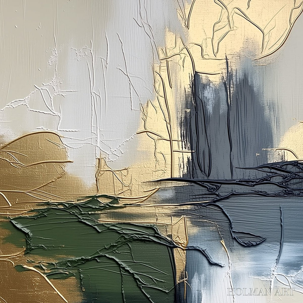 HOLMAN ART Verdant Echo – Textured Wabi Sabi Abstract Landscape Painting - image 3
