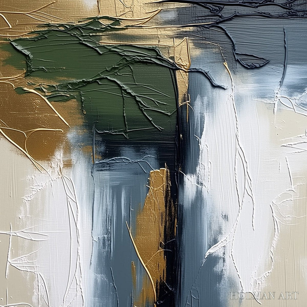 HOLMAN ART Verdant Echo – Textured Wabi Sabi Abstract Landscape Painting - image 5