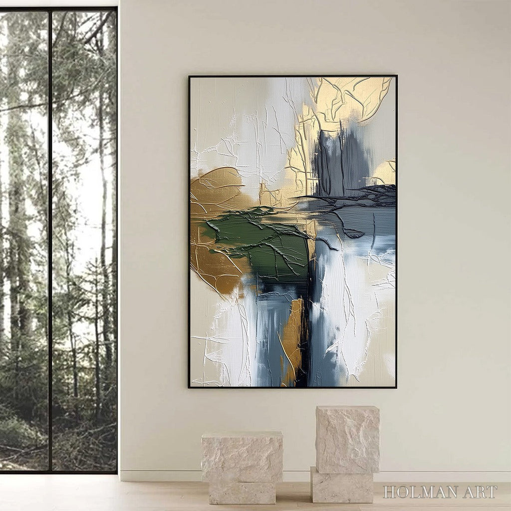 HOLMAN ART Verdant Echo – Textured Wabi Sabi Abstract Landscape Painting - image 6