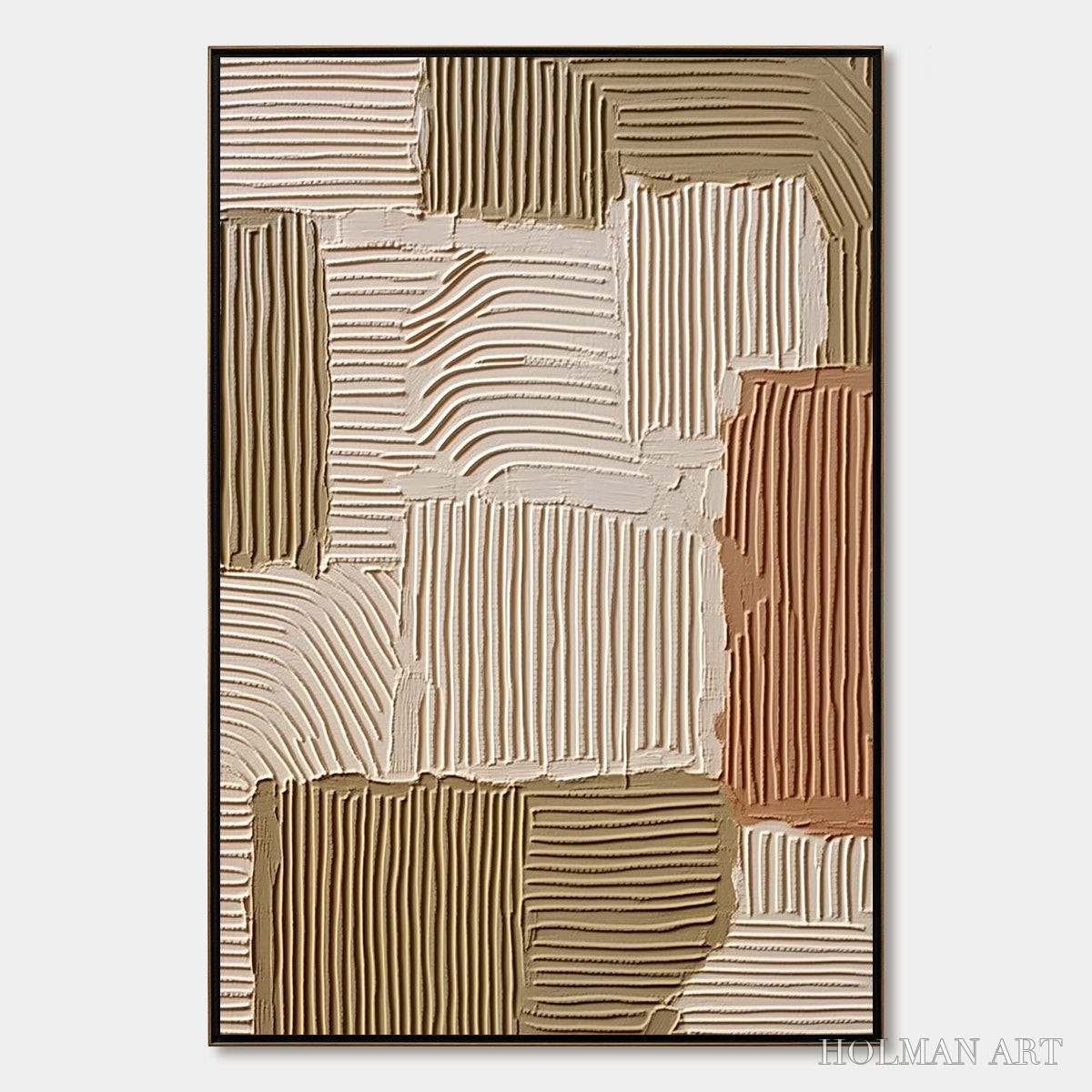 HOLMAN ART Terra Rhythms – Textured Wabi Sabi Abstract Painting in Earth Tones - image 1