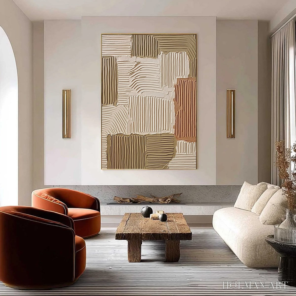 HOLMAN ART Terra Rhythms – Textured Wabi Sabi Abstract Painting in Earth Tones - image 2
