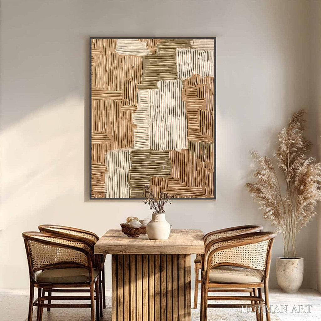 HOLMAN ART Earthen Weave – Textured Wabi Sabi Abstract Painting in Neutral Tones - image 2