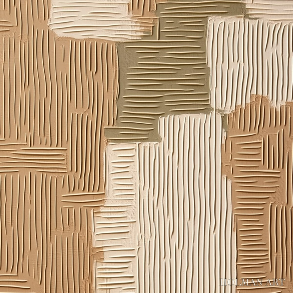 HOLMAN ART Earthen Weave – Textured Wabi Sabi Abstract Painting in Neutral Tones - image 3