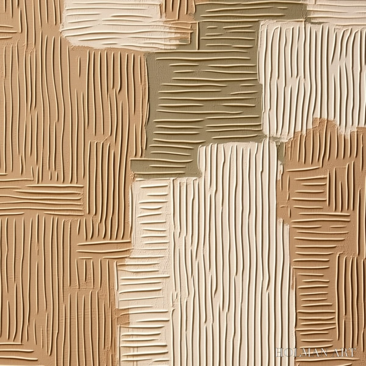 HOLMAN ART Earthen Weave – Textured Wabi Sabi Abstract Painting in Neutral Tones - image 3