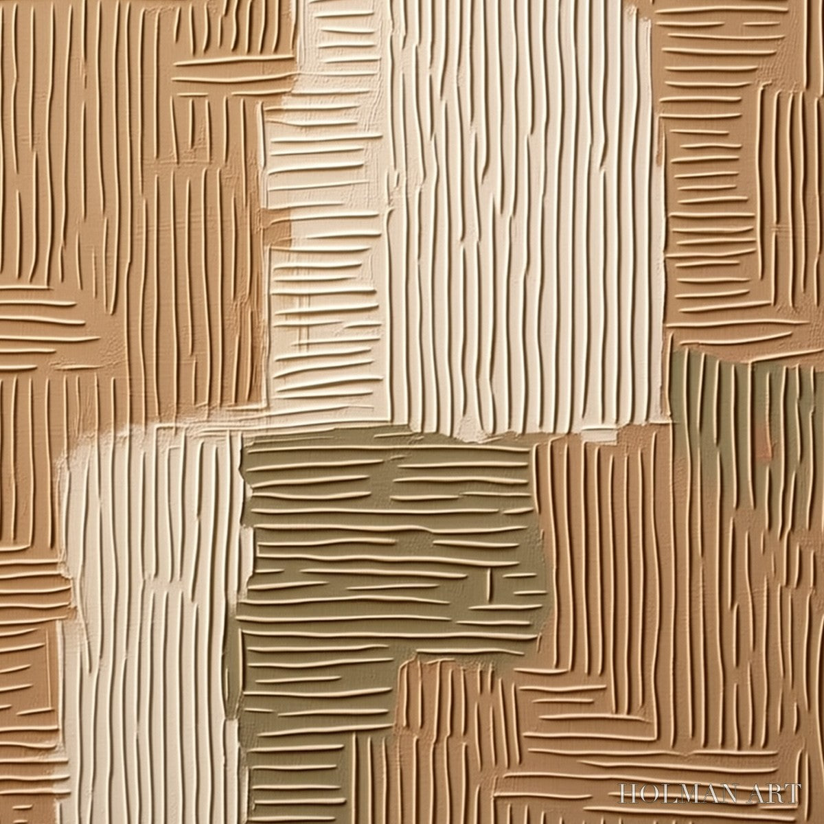 HOLMAN ART Earthen Weave – Textured Wabi Sabi Abstract Painting in Neutral Tones - image 5