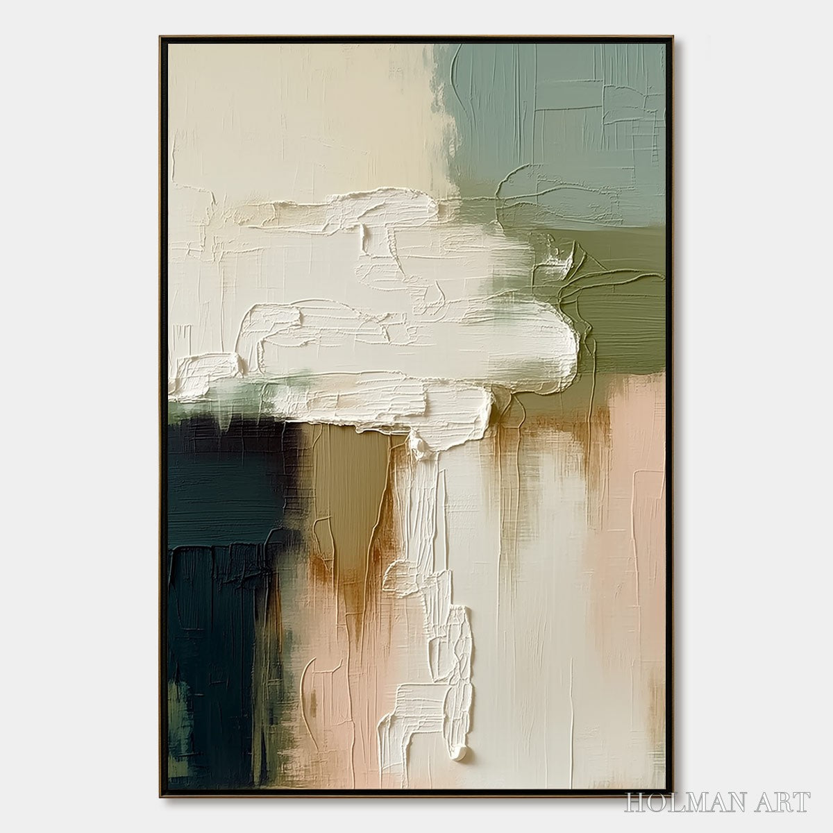 HOLMAN ART Strata – Textured Wabi Sabi Style Abstract Impasto Painting - image 1
