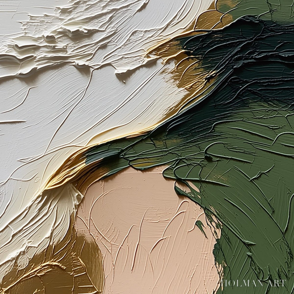 HOLMAN ART Terra Aurea – Textured Abstract Impasto Painting in Green and Gold - image 5