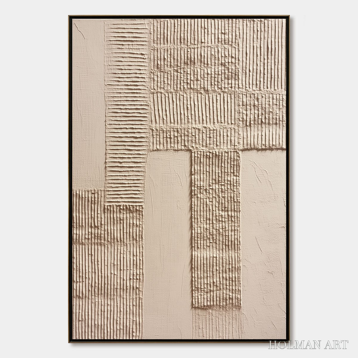 HOLMAN ART Terra Alba – Textured Wabi Sabi Minimalist Abstract Painting - image 1