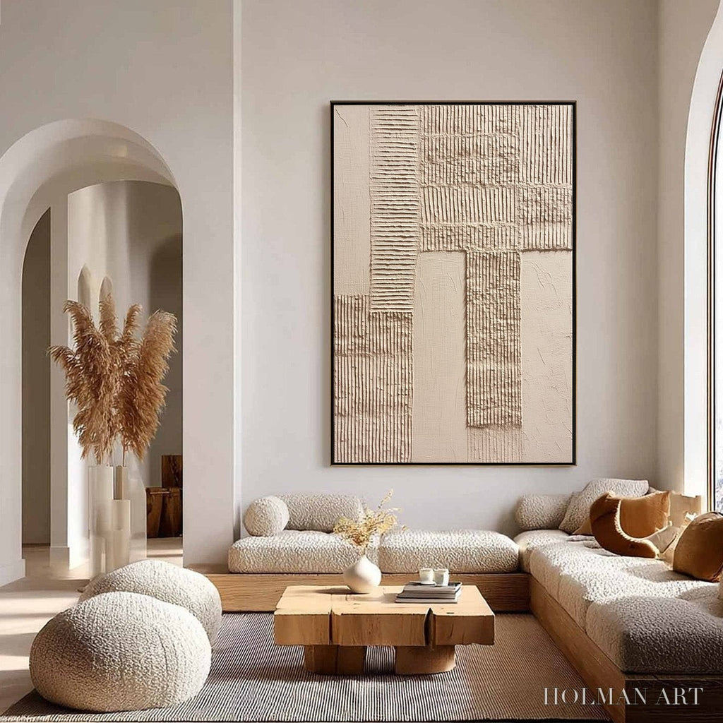 HOLMAN ART Terra Alba – Textured Wabi Sabi Minimalist Abstract Painting - image 4