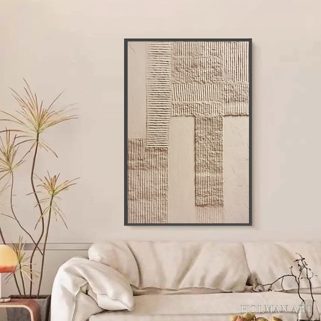 HOLMAN ART Terra Alba – Textured Wabi Sabi Minimalist Abstract Painting - image 6
