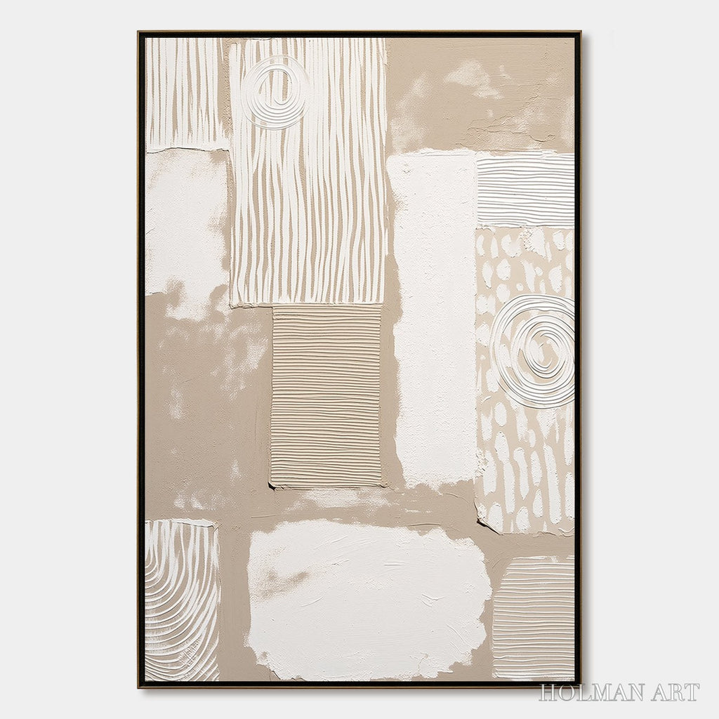 HOLMAN ART Urban Artifacts – Large Textured Minimalist Abstract Painting - image 1