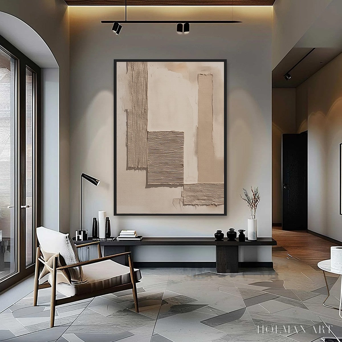 HOLMAN ART Terra Forma – Minimalist Textured Beige and White Abstract Painting - image 2