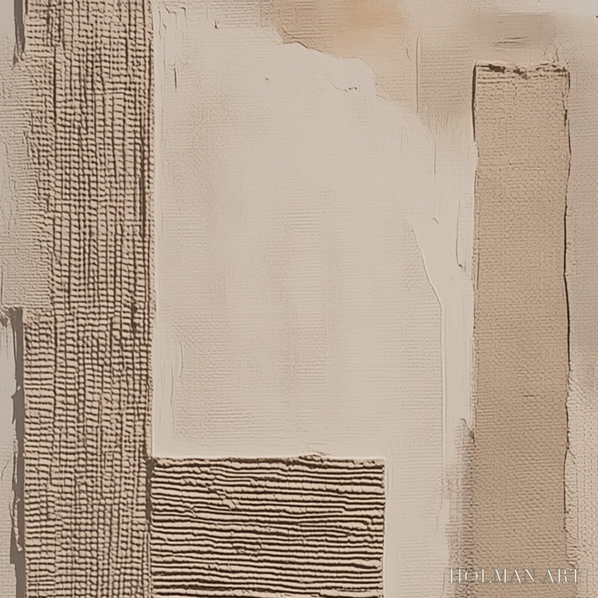 HOLMAN ART Terra Forma – Minimalist Textured Beige and White Abstract Painting - image 3