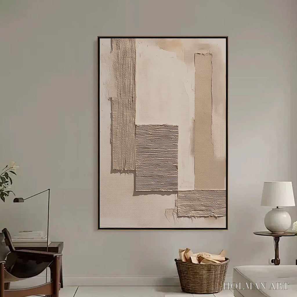 HOLMAN ART Terra Forma – Minimalist Textured Beige and White Abstract Painting - image 6