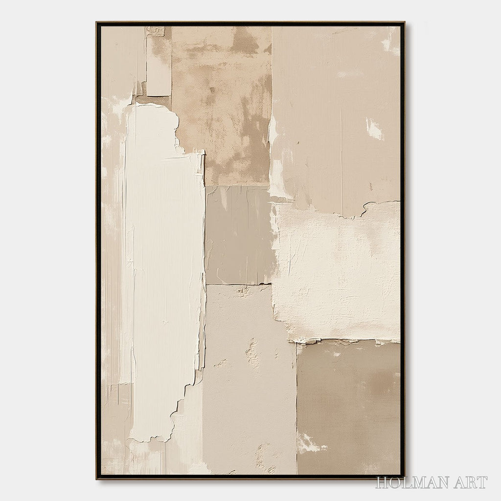 HOLMAN ART Urban Fossil – Large Vertical Textured Minimalist Abstract Painting - image 1