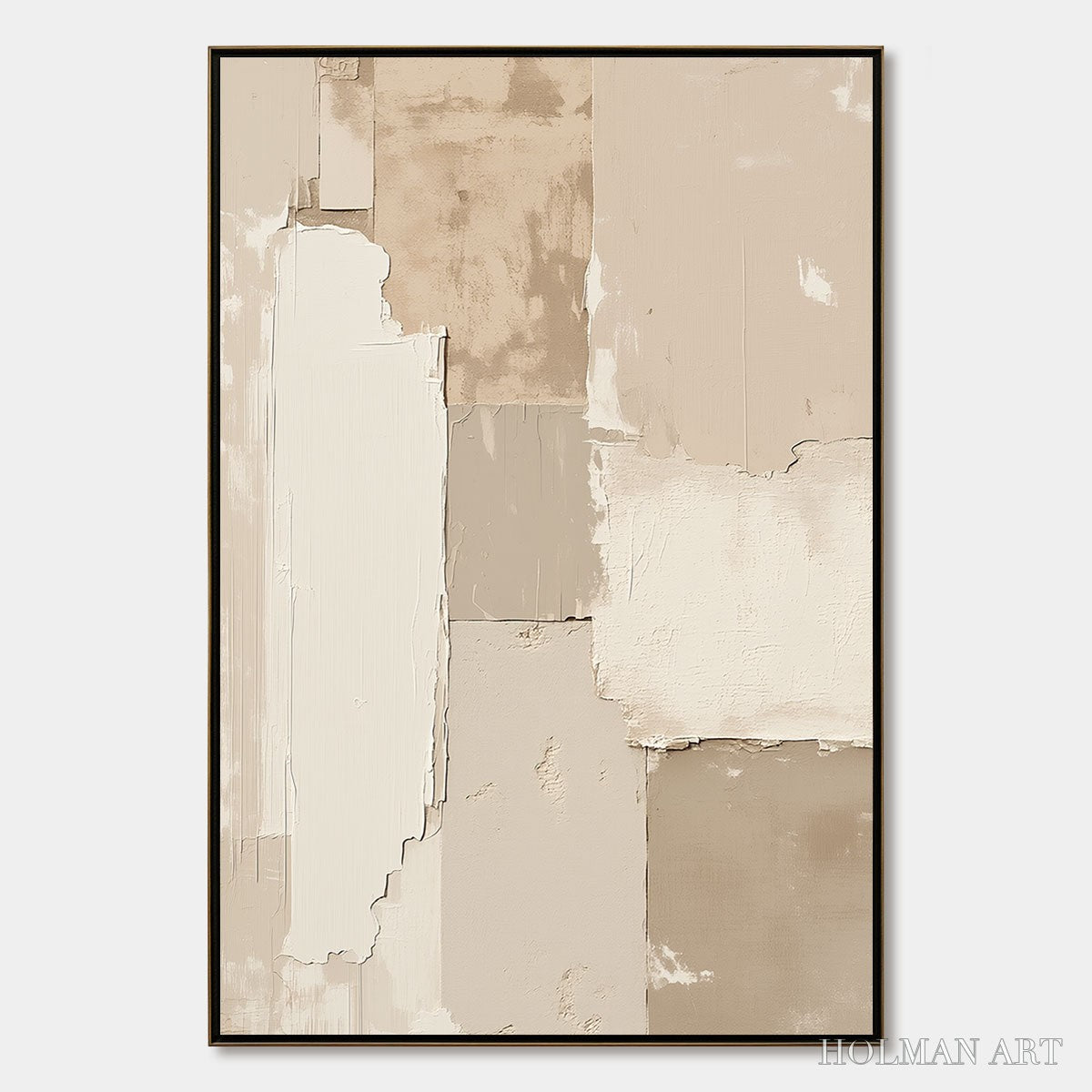 HOLMAN ART Urban Fossil – Large Vertical Textured Minimalist Abstract Painting - image 1