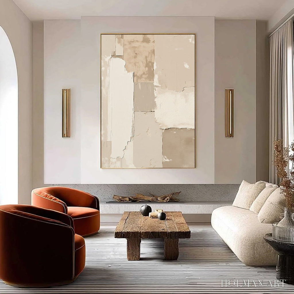 HOLMAN ART Urban Fossil – Large Vertical Textured Minimalist Abstract Painting - image 2