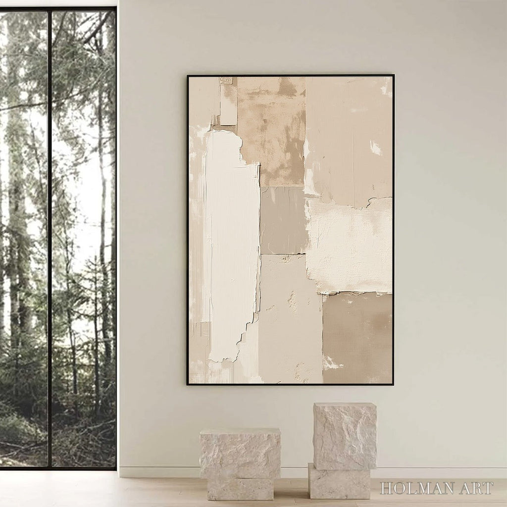 HOLMAN ART Urban Fossil – Large Vertical Textured Minimalist Abstract Painting - image 6