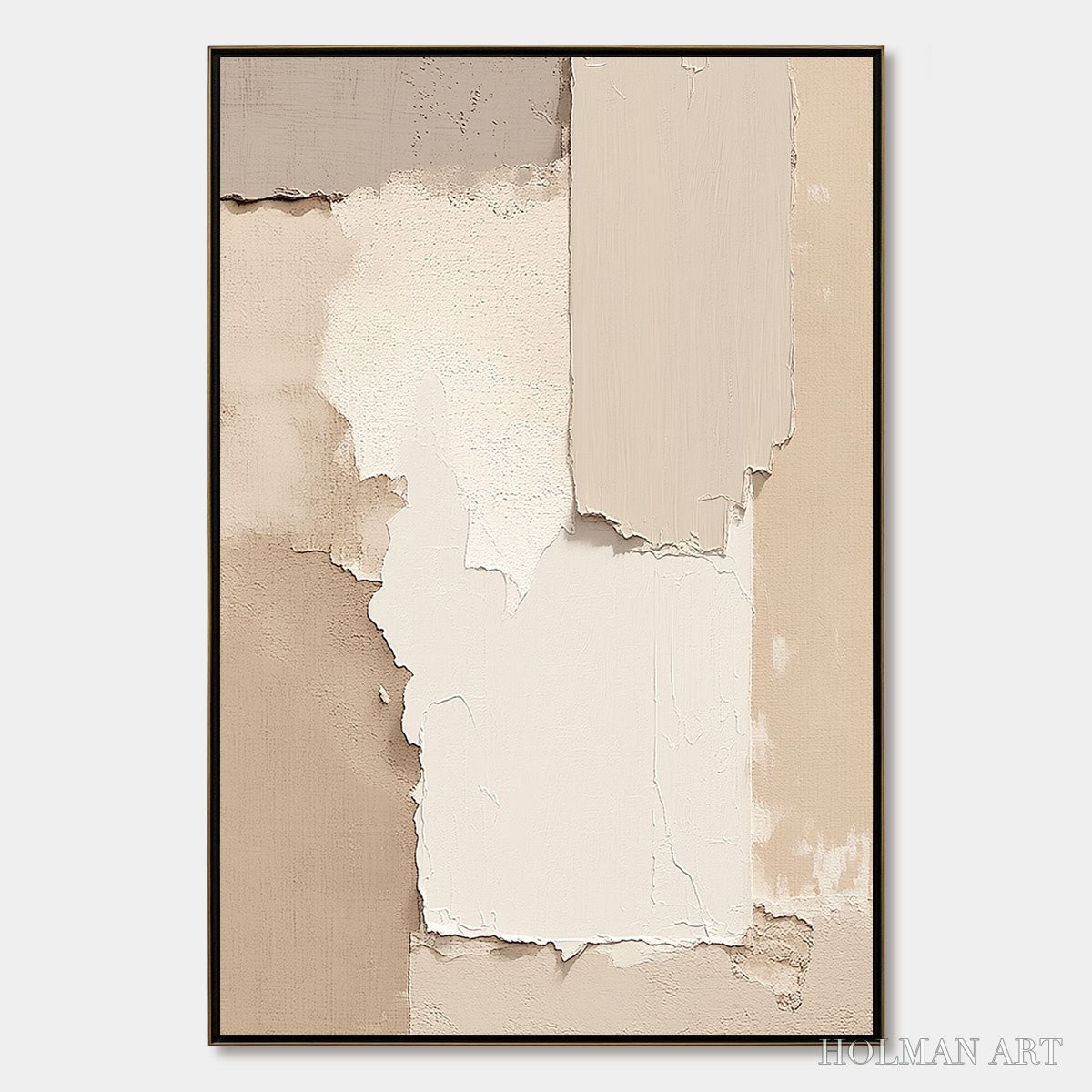 HOLMAN ART Strata – Textured Neutral Abstract Wabi Sabi - image 1
