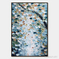 HOLMAN ART Serene Cascade – Textured Abstract Impasto Painting of Falling Leaves - image 1